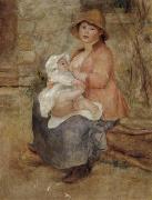 Pierre Renoir Maternity-Baby at the Breast(Aline and her son Pierre) first version oil on canvas